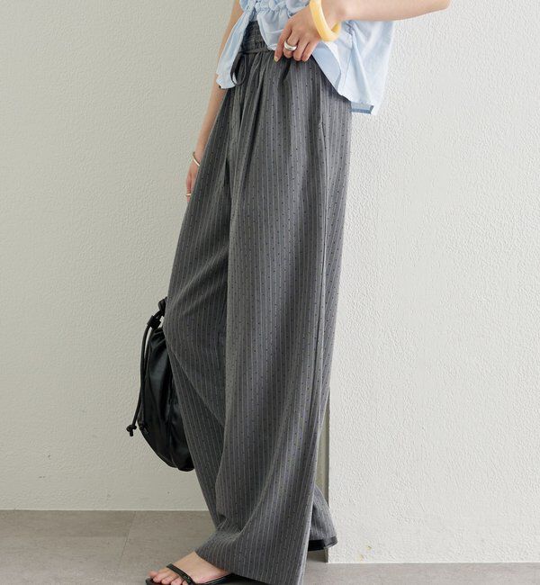  「ラインストーンWベルトパンツ」|チノ|