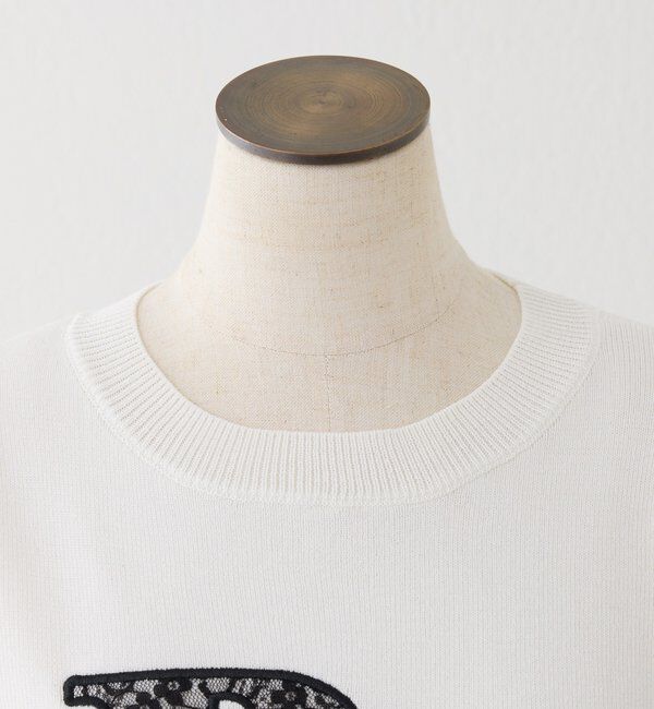  「レースロゴ半袖ニット」|ニット・セーター|