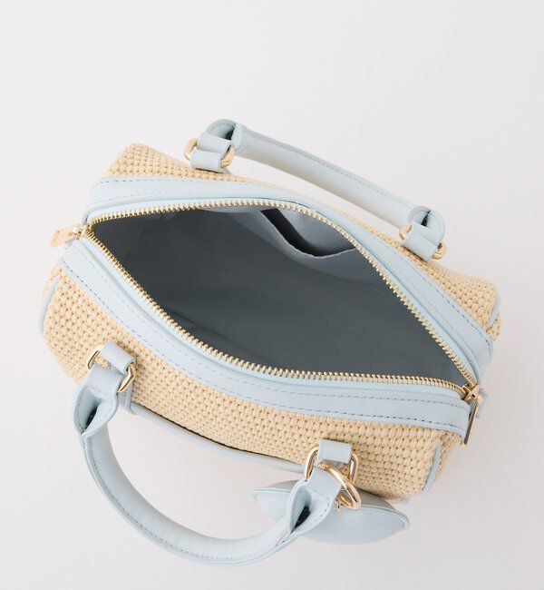  「ハートチャーム付き雑材ミニボストンバッグ」|ショルダー・メッセンジャー|