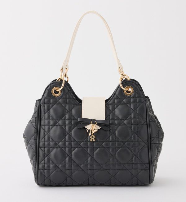  「リボンチャーム付き配色キルティングバッグ」|ショルダー・メッセンジャー|