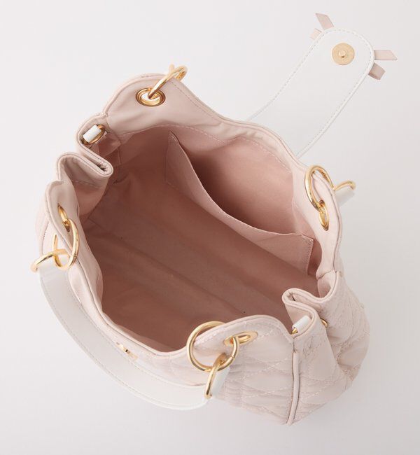  「リボンチャーム付き配色キルティングバッグ」|ショルダー・メッセンジャー|