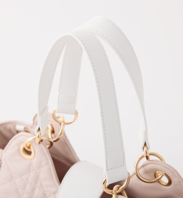  「リボンチャーム付き配色キルティングバッグ」|ショルダー・メッセンジャー|