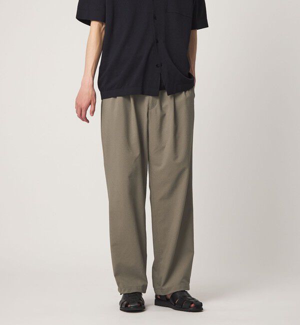 UNITED ARROWS「DotAir ドットエア サッカー ヘムコード 2プリーツ パンツ　吸水速乾」|その他|OLIVE