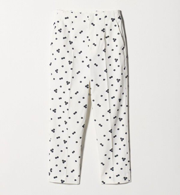 UNITED ARROWS「エンブロイダリー フラワー スリム テーパードパンツ ‐ウォッシャブル‐」|チノ|OFF WHITE