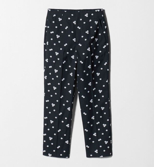 UNITED ARROWS「エンブロイダリー フラワー スリム テーパードパンツ ‐ウォッシャブル‐」|チノ|NAVY