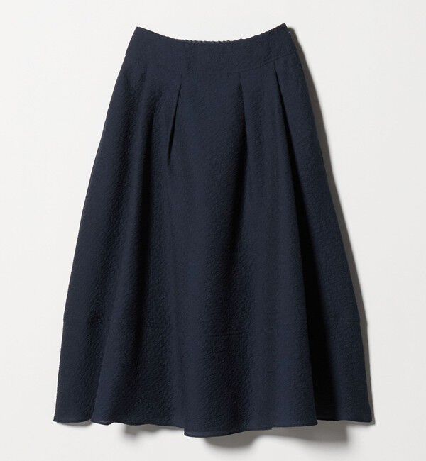 UNITED ARROWS「オーガンジー ジャガード フレアスカート ‐ウォッシャブル‐」|フレア|NAVY