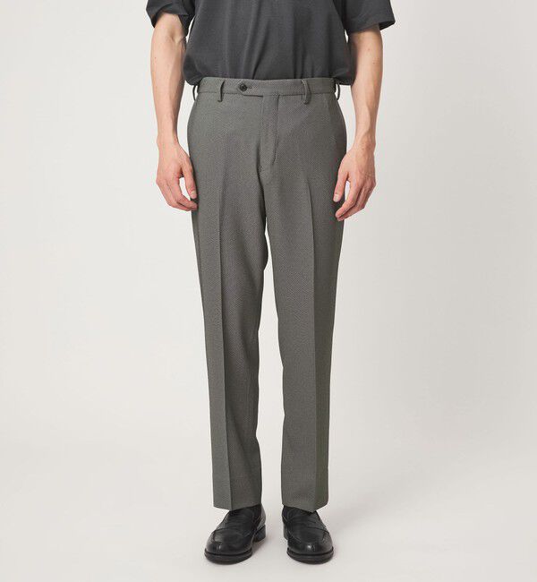 UNITED ARROWS green label relaxing「A+ COOL ポリエステル バーズアイ スタンダード アジャスター NP スラックス -ウォッシャブル・ストレッチ」|スラックス|