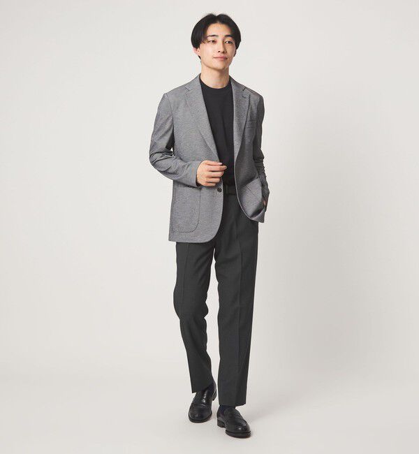 UNITED ARROWS green label relaxing「A+ COOL ポリエステル バーズアイ スタンダード アジャスター NP スラックス -ウォッシャブル・ストレッチ」|スラックス|