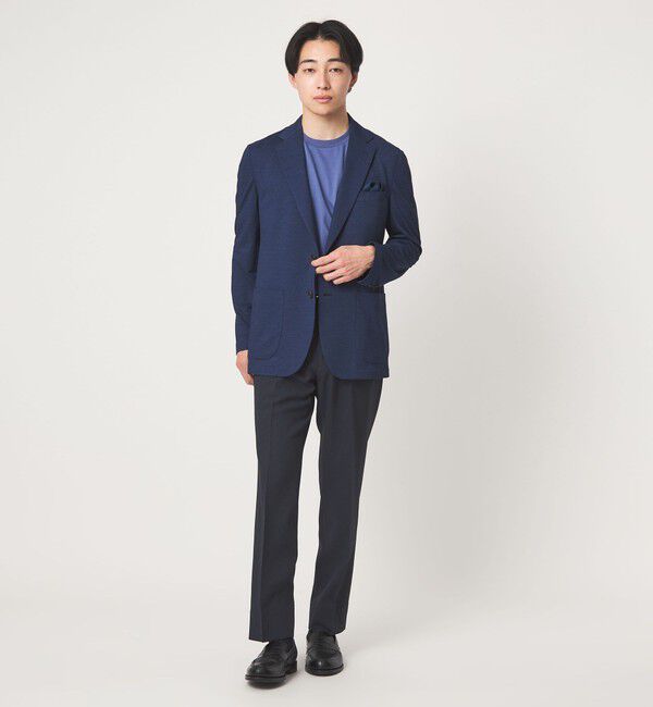 UNITED ARROWS green label relaxing「A+ COOL ポリエステル バーズアイ スタンダード アジャスター NP スラックス -ウォッシャブル・ストレッチ」|スラックス|