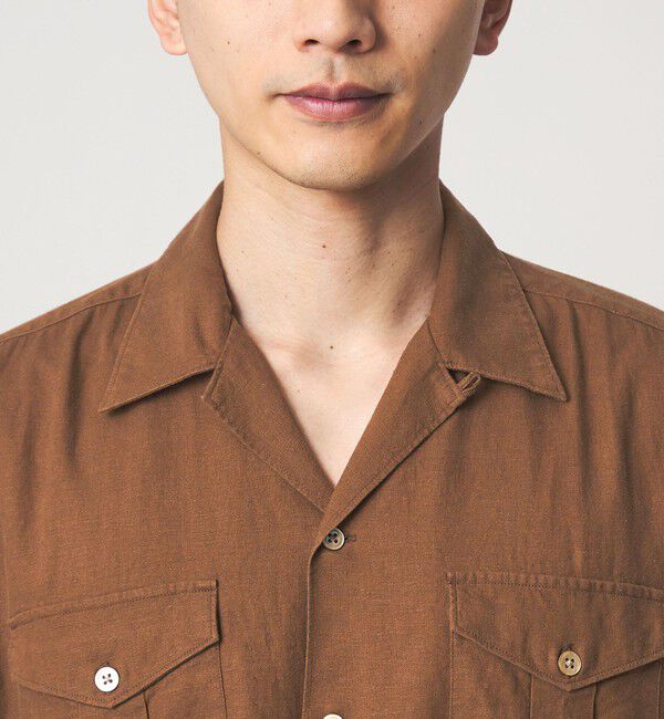 UNITED ARROWS green label relaxing「レーヨン リネン フラップポケット オープンカラー シャツ」|シャツ・ブラウス|