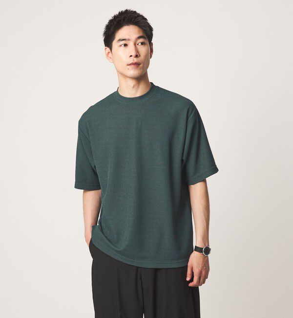 UNITED ARROWS green label relaxing「【WEB限定】JUST fit ピケ パイル 半袖 Tシャツ -吸水速乾・UVカット-」|Tシャツ・カットソー|DK.GREEN