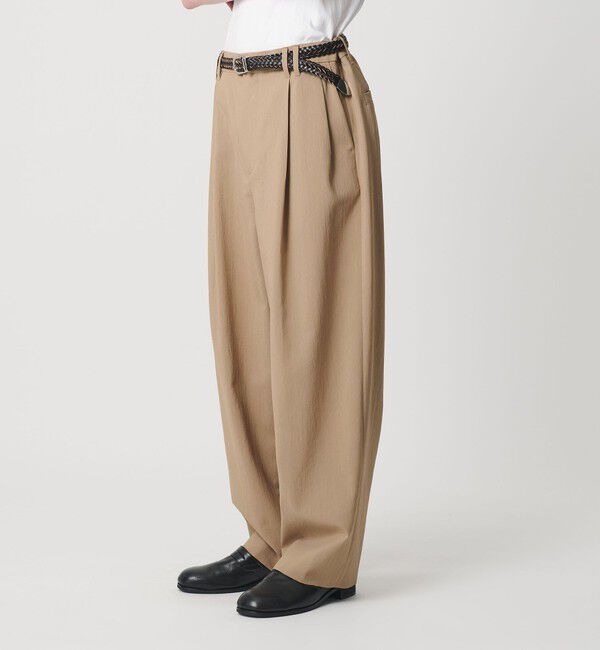 MONKEY TIME「RENU TROシリーズ 2P ワイド パンツ -セットアップ対応-」|チノ|BEIGE