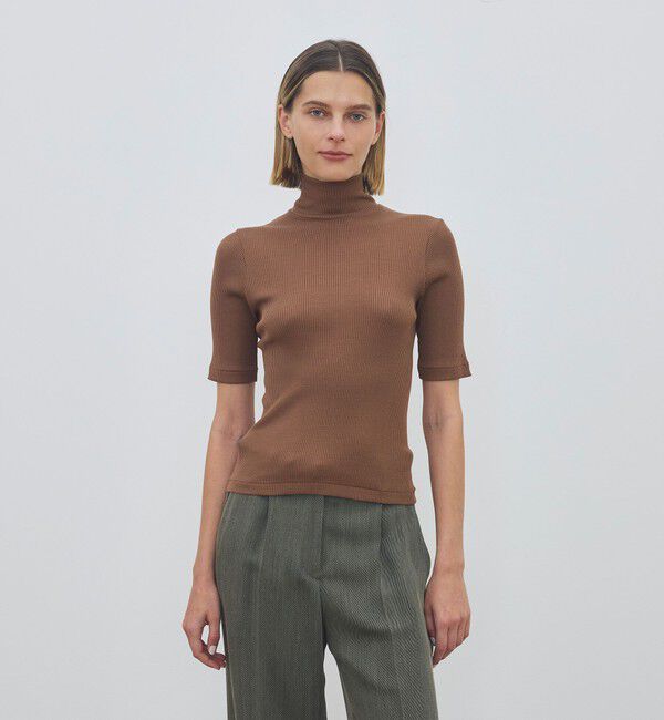 DES PRES「シルクコットンリブ ハーフスリーブプルオーバー」|Tシャツ・カットソー|