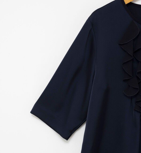 NOLLEY'S「ウォッシャブルオトナサテンラッフルブラウス」|シャツ・ブラウス|