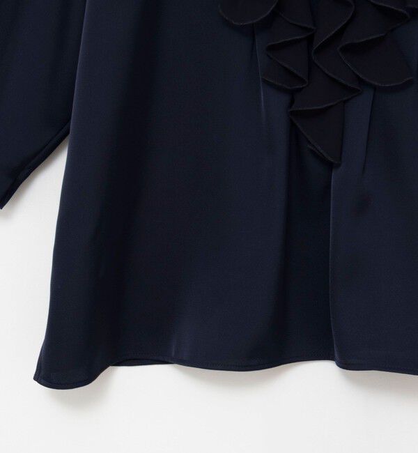 NOLLEY'S「ウォッシャブルオトナサテンラッフルブラウス」|シャツ・ブラウス|