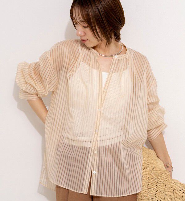 NOLLEY'S「ウォッシャブルサイドボタンシアーブラウス」|シャツ・ブラウス|