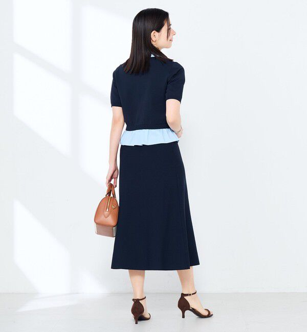 NOLLEY'S sophi「《手洗い可能/セットアップ対応》布帛襟取り外し可裾布帛半袖カーディガン」|カーディガン|