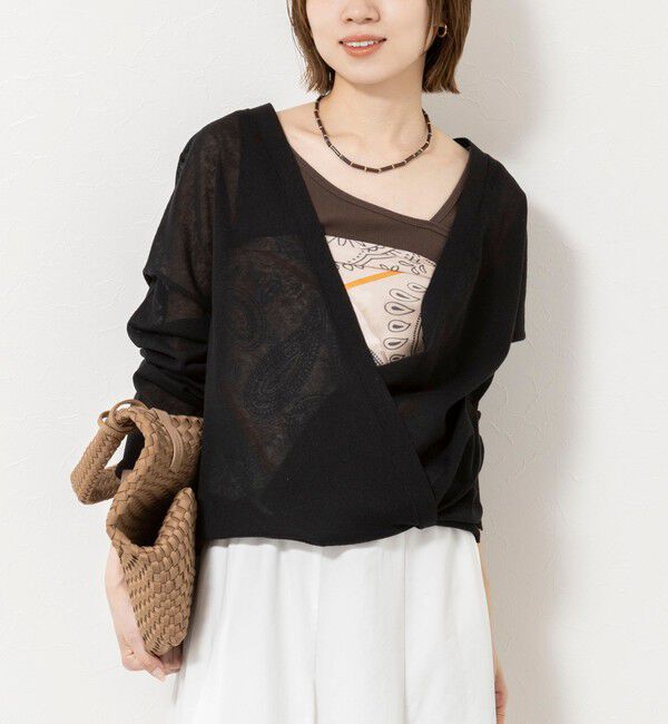 NOLLEY'S「《手洗い可能》コットンセルロース2WAYリラックスカーデ」|カーディガン|ブラック