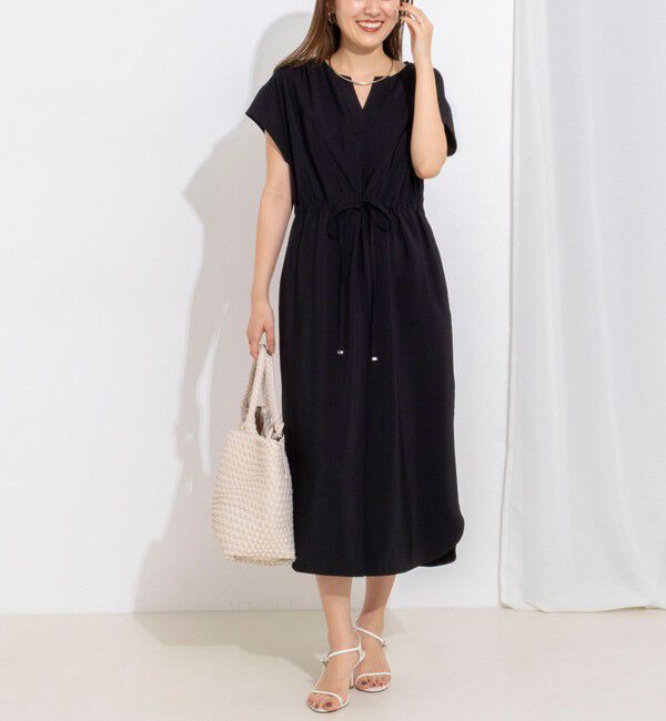 NOLLEY'S「ウォッシャブル前タックワンピース」|ワンピース|ブラック