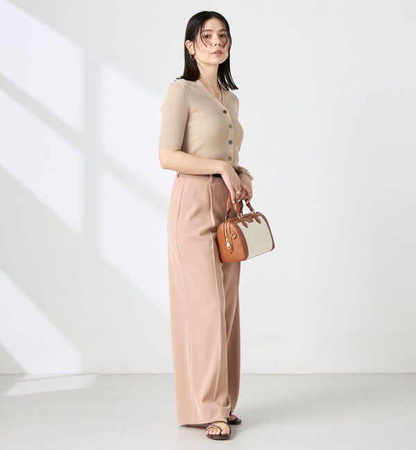 NOLLEY'S sophi「《手洗い可能》綿アセリブ半袖Vネックカーディガン」|カーディガン|