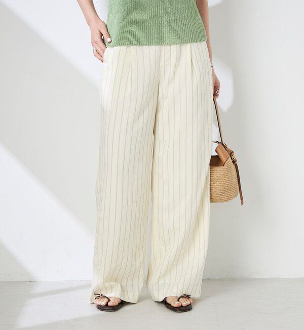 NOLLEY'S sophi「ウォッシャブルストライプタックパンツ」|その他|ホワイト系4