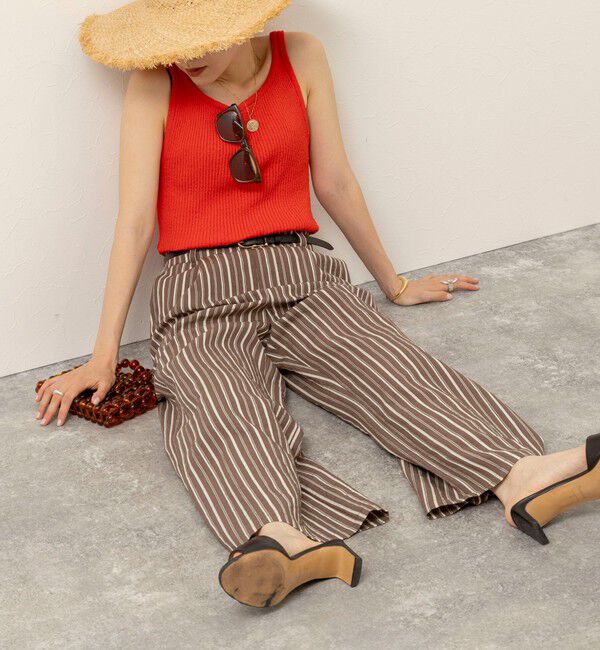 MAQWEL「【MAQWEL/マクウェル】ウォッシャブルストライプパンツ」|チノ|