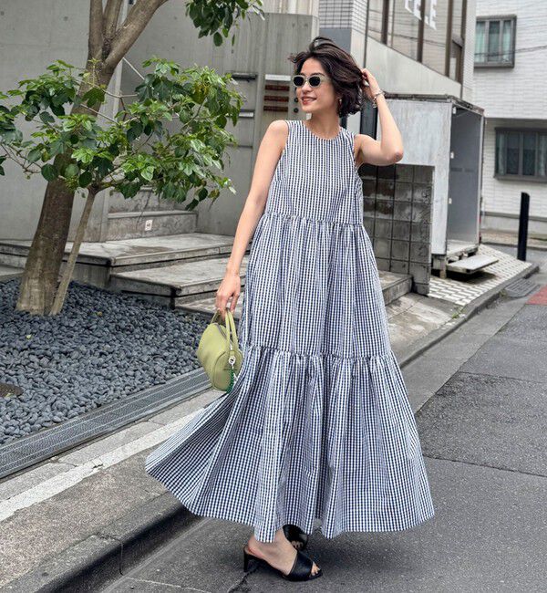 MAQWEL「【MAQWEL/マクウェル】ウォッシャブルチェックワンピース」|ワンピース|ネイビー系4