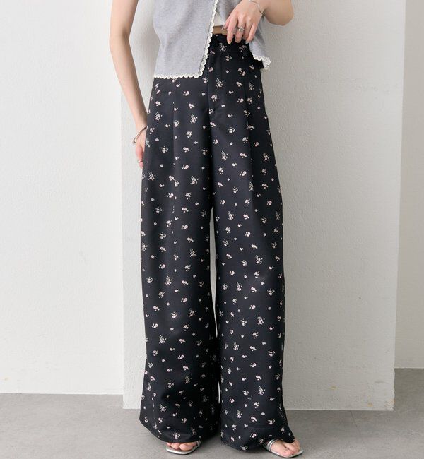  「フラワータックパンツ」|チノ|ブラック