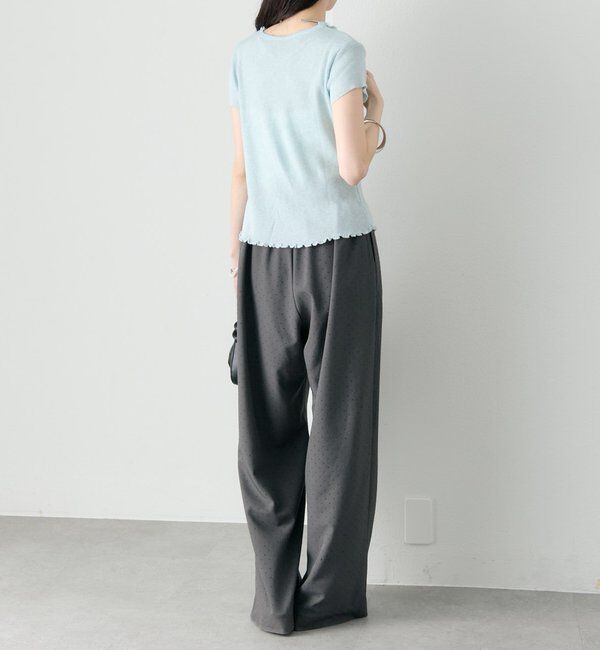  「レースドッキング半袖ニットカーディガン」|カーディガン|