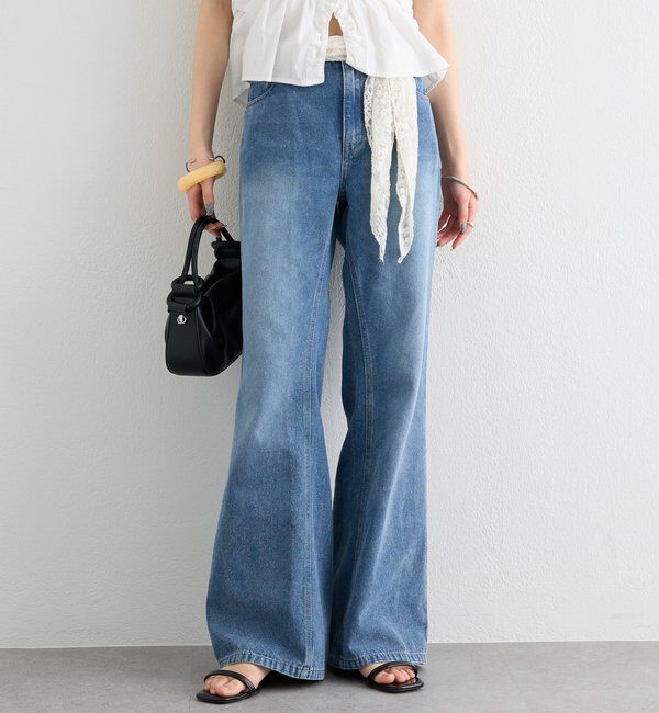  「ポケットステッチフレアデニム」|デニム|