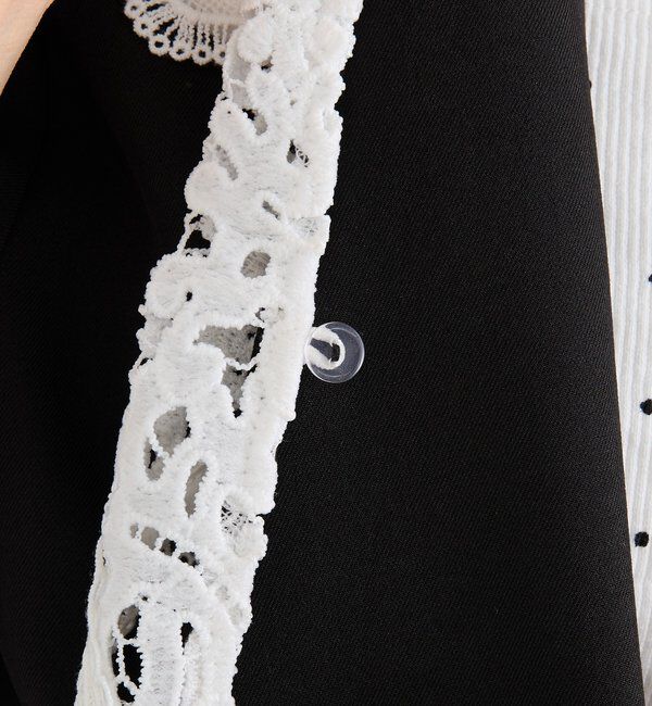  「レース付け襟半袖ジャケット」|テーラードジャケット|