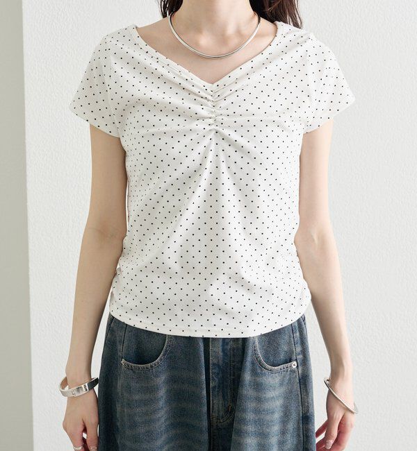  「ドットプリント半袖Tシャツ」|Tシャツ・カットソー|