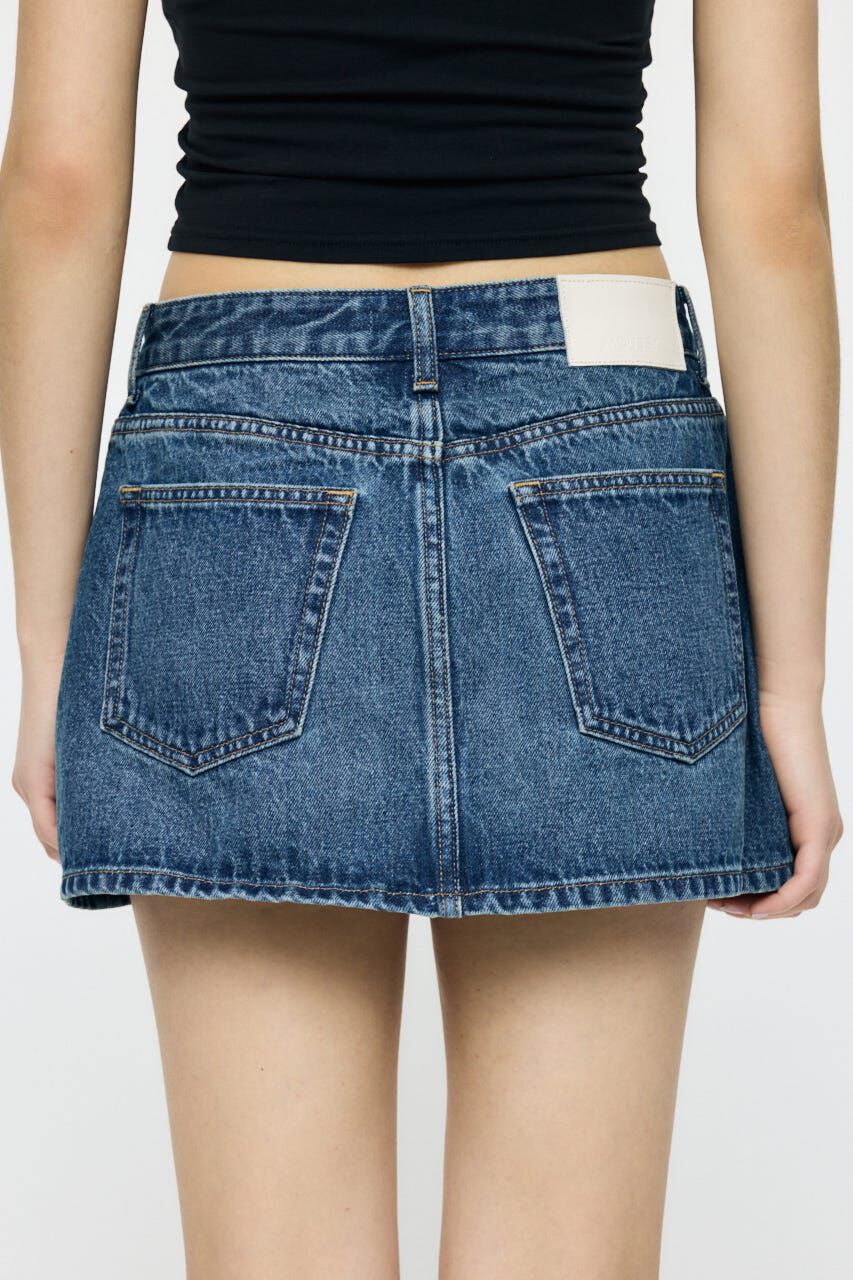 MOUSSY「LOW SLUNG MINI スコート」|デニム|