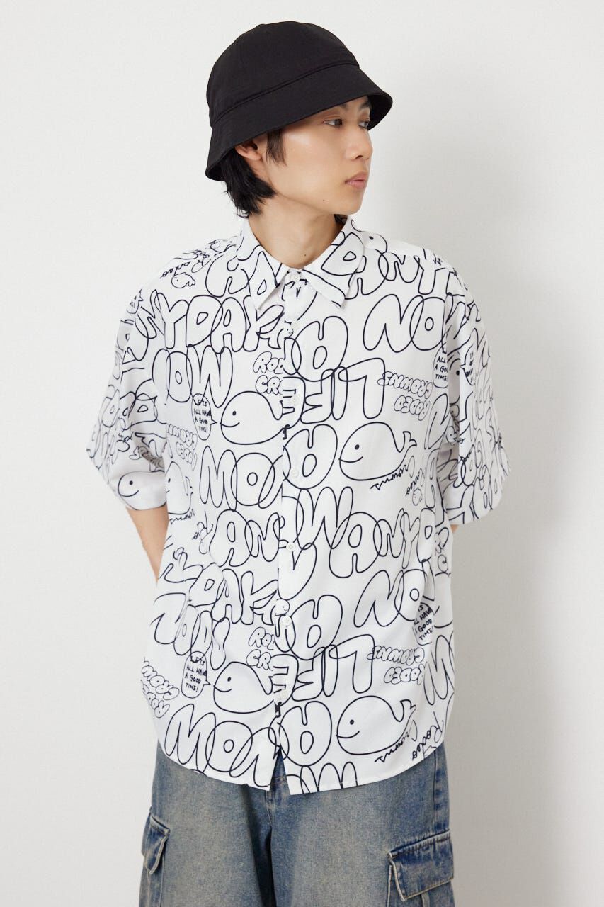 RODEO CROWNS「ドローイングホエールシャツ」|シャツ・ブラウス|WHT