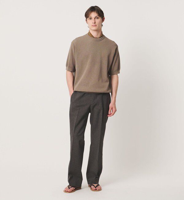 UNITED ARROWS「シャーリーカーン バーズアイ ショートスリーブ クルーネック ニットTシャツ」|ニット・セーター|