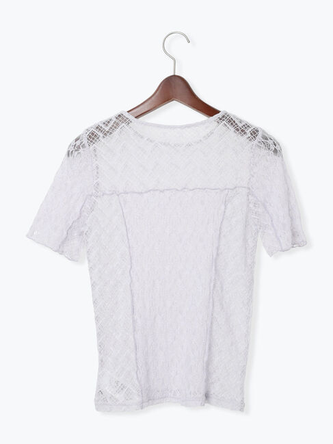 Te chichi「パッチワークレース5分袖トップス」|Tシャツ・カットソー|
