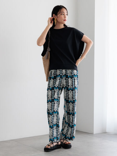 Te chichi「【接触冷感/遮熱/吸水速乾】ショルダータックドルマンTシャツ」|Tシャツ・カットソー|