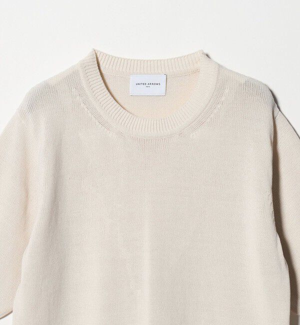 UNITED ARROWS「クルーネック ベーシック ショートスリーブ ニット ‐ウォッシャブル‐」|ニット・セーター|