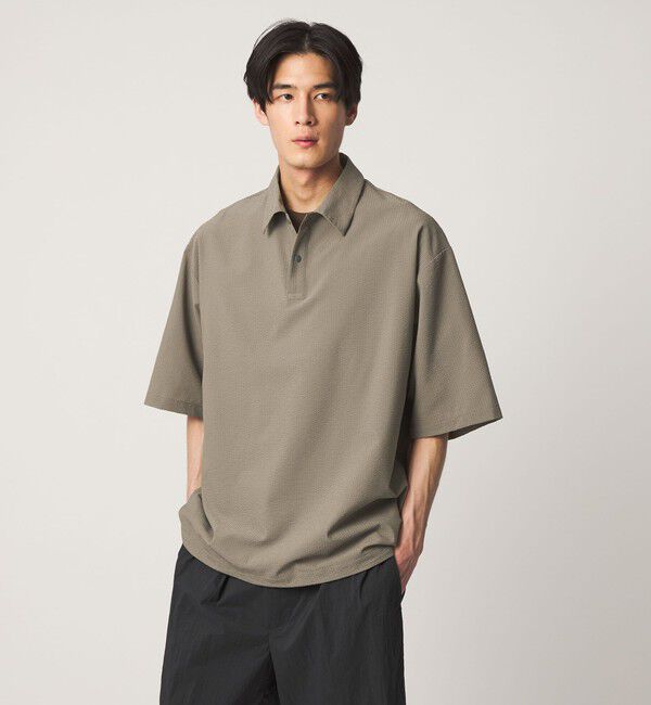 UNITED ARROWS「DotAir ドットエア サッカー ヘムコード ポロシャツ　吸水速乾」|ポロシャツ|OLIVE