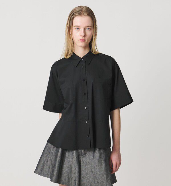 AEWEN MATOPH「＜AEWEN MATOPH＞ペプラムショートスリーブシャツ ウォッシャブル」|シャツ・ブラウス|