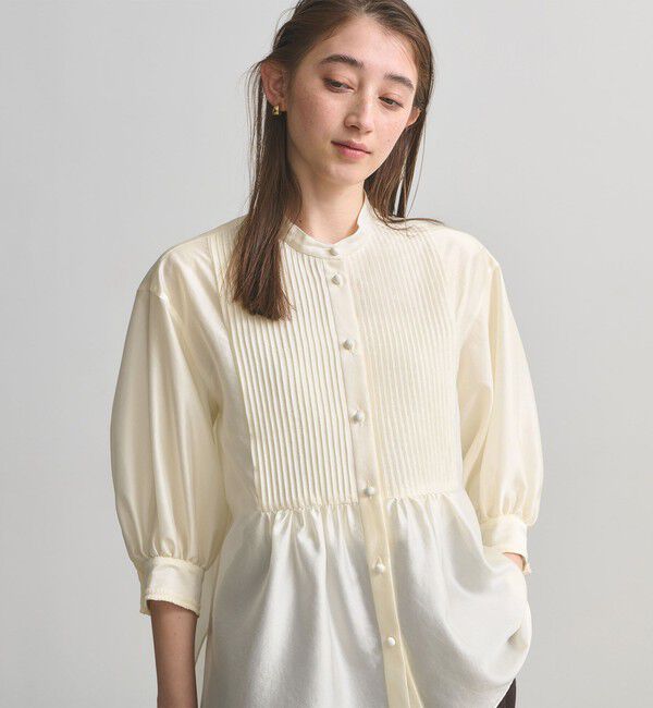 UNITED ARROWS「シルキー ピンタック ブラウス ‐ウォッシャブル‐」|シャツ・ブラウス|
