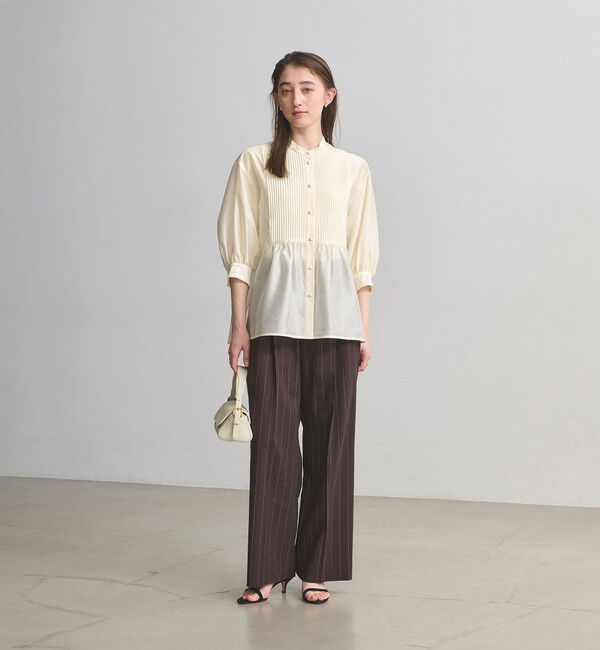 UNITED ARROWS「シルキー ピンタック ブラウス ‐ウォッシャブル‐」|シャツ・ブラウス|