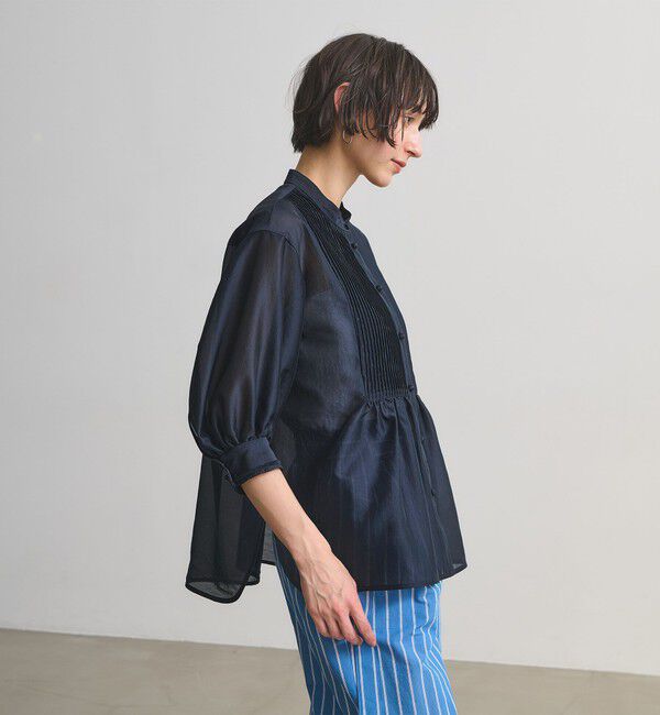 UNITED ARROWS「シルキー ピンタック ブラウス ‐ウォッシャブル‐」|シャツ・ブラウス|