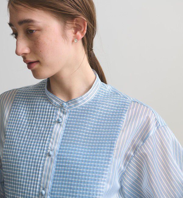 UNITED ARROWS「シルキー ピンタック ブラウス ‐ウォッシャブル‐」|シャツ・ブラウス|