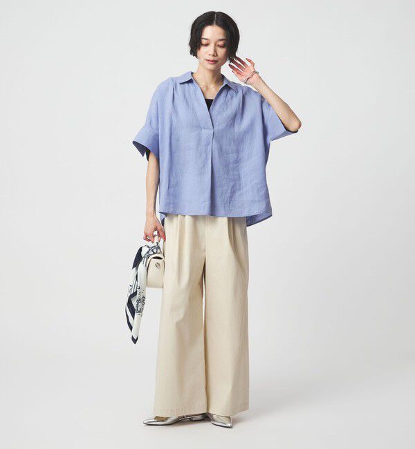 UNITED ARROWS green label relaxing「リネン スキッパー ショートスリーブ シャツ」|シャツ・ブラウス|