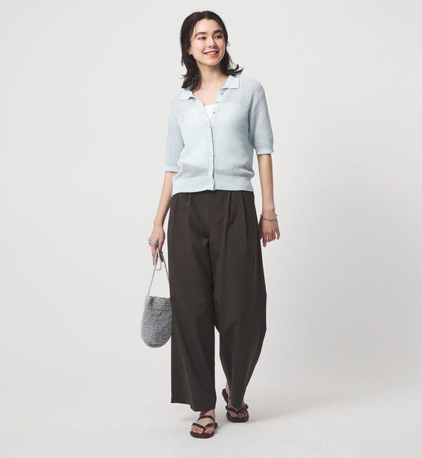 UNITED ARROWS green label relaxing「メッシュ ポロカーディガン ニット ウォッシャブル」|カーディガン|