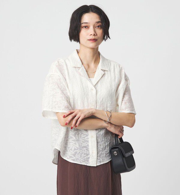 UNITED ARROWS green label relaxing「ジャガード シャツ」|シャツ・ブラウス|OFF WHITE