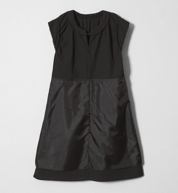 EMMEL REFINES「＜EMMEL REFINES＞EM ギャザースリーブ キリカエ ミニワンピース」|ワンピース|