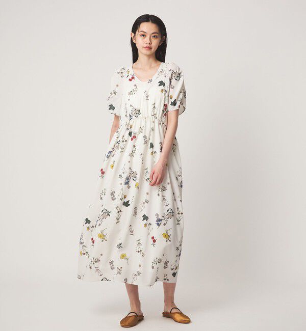 EMMEL REFINES「＜EMMEL REFINES＞EM フラワープリント ギャザーパフスリーブ ワンピース」|ワンピース|