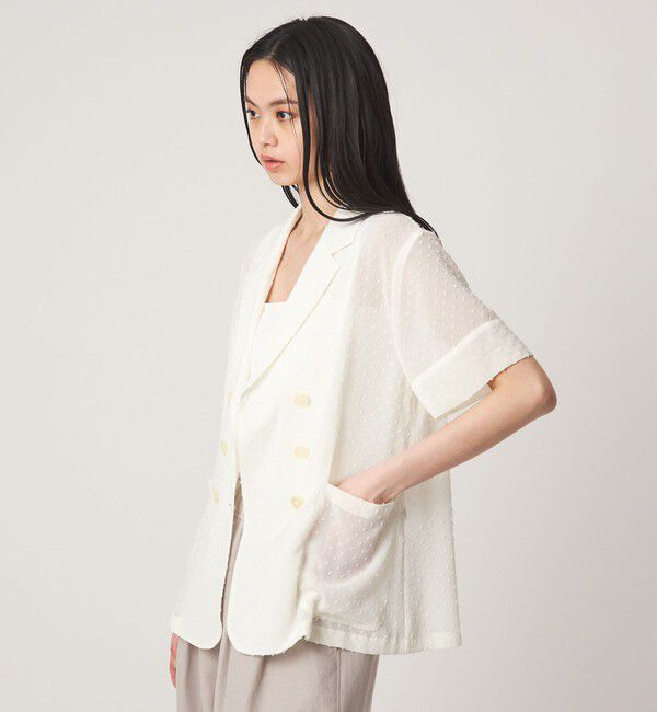 EMMEL REFINES「＜EMMEL REFINES＞EM カットGGT シアー ジャケット」|テーラードジャケット|OFF WHITE